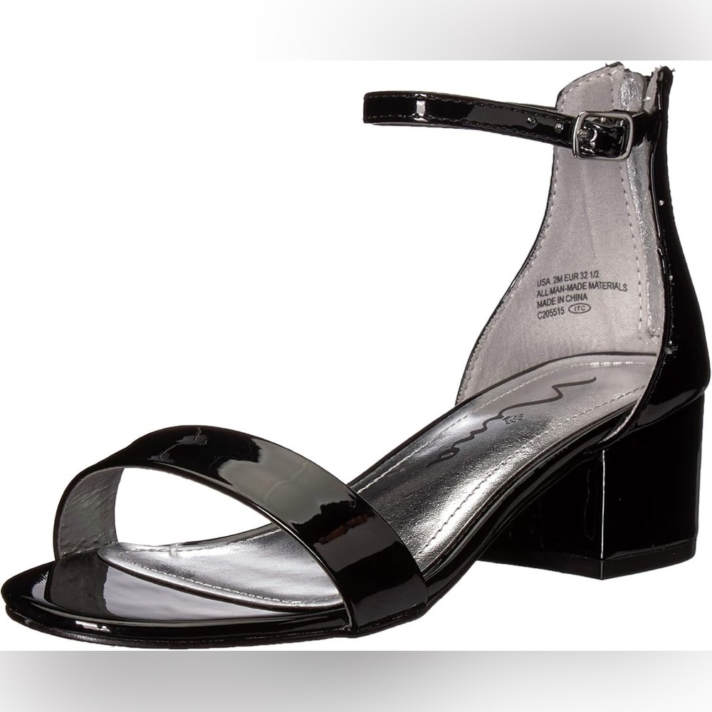 Nina Girl's Hidi Pump, Black Patent, Size US 2M Sandals